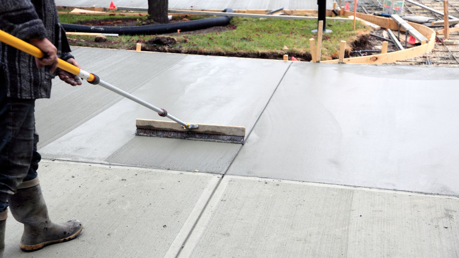 concrete driveway installation in the Texas Hill Country